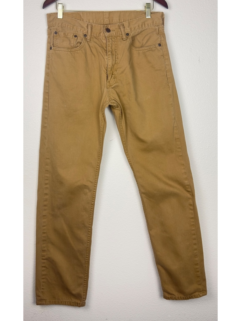 Levi’s 505 Men’s W33 L34 Brown Tan Straight Leg Jeans Classic Fit Denim Pants